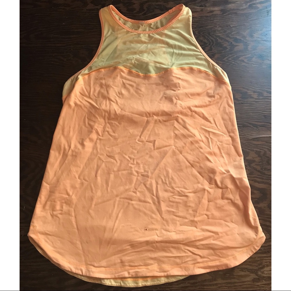 lululemon light orange running yoga shirt size 12